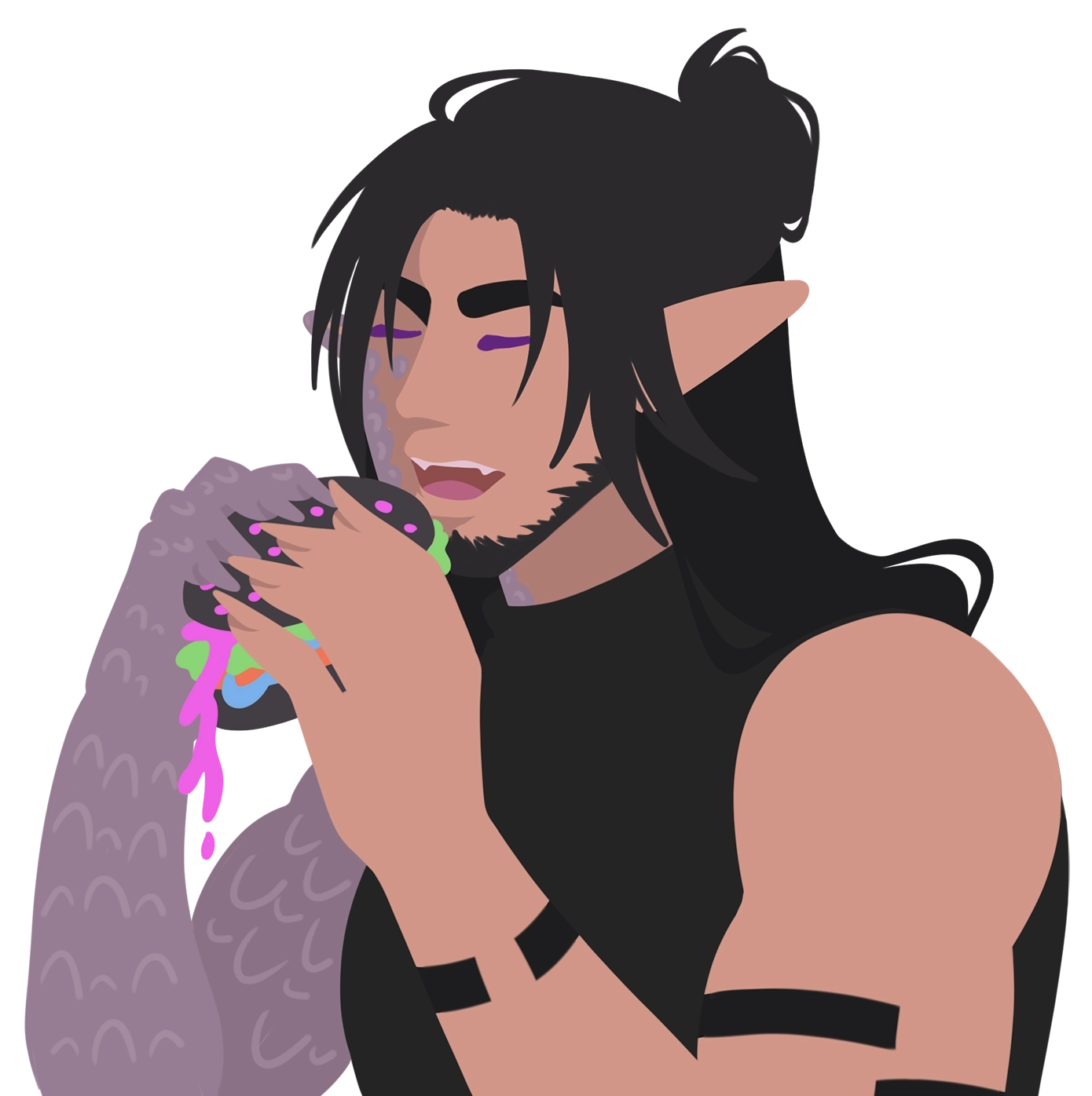 Kalas eating a burger